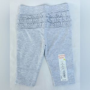 Jumping Beans Ruffled Leggings Light Gray Heather Baby Girl Size 9M